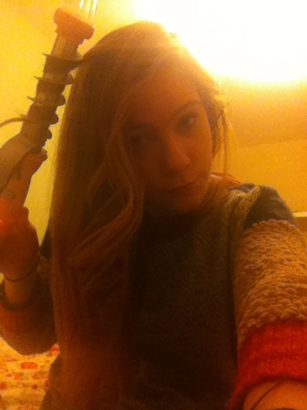 Then start curling in whatever way you like *I usually take 1inch sections of hair and hold for about 15 seconds* :)