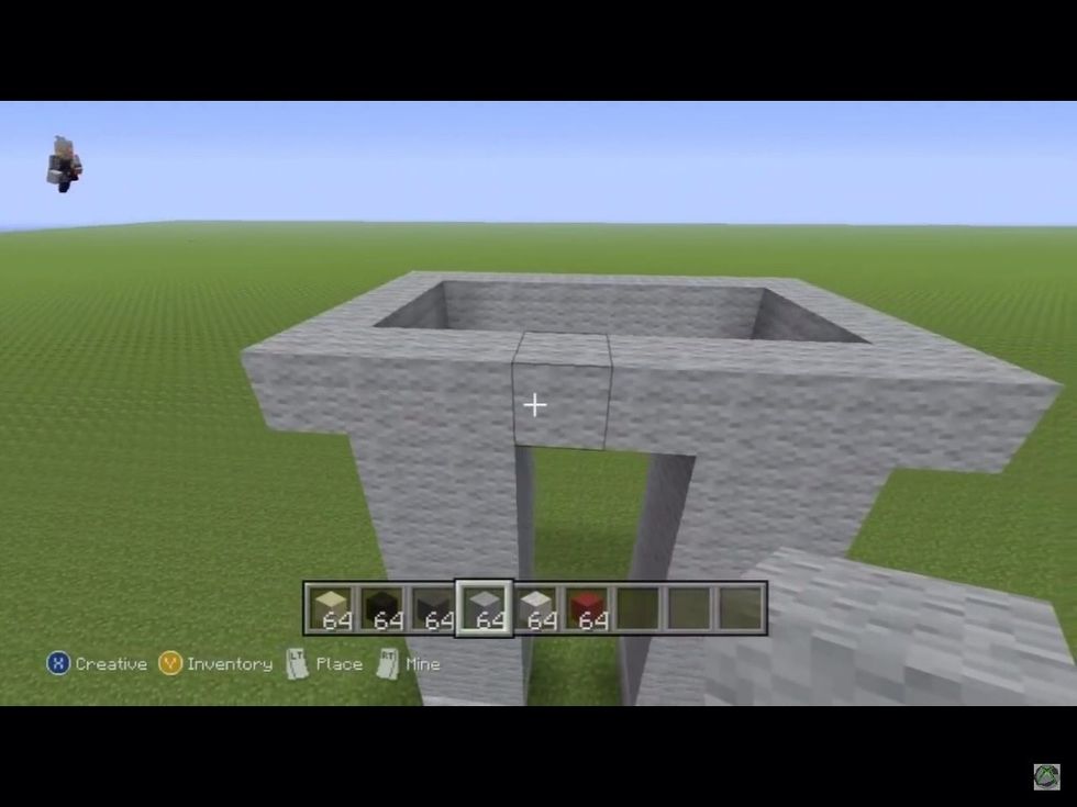 Then start making the body by doing 4 blocks wide and 7 blocks long