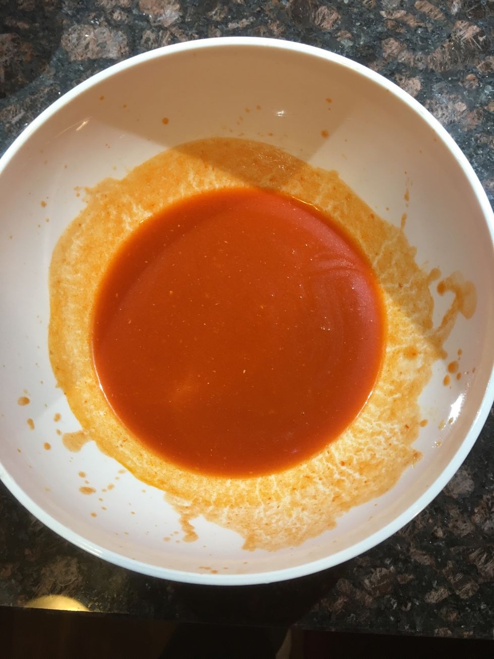 Then, start making your sauce. Add 1/4 cup of butter, 1/2 of hot sauce, and 1/2 tsp of syrup