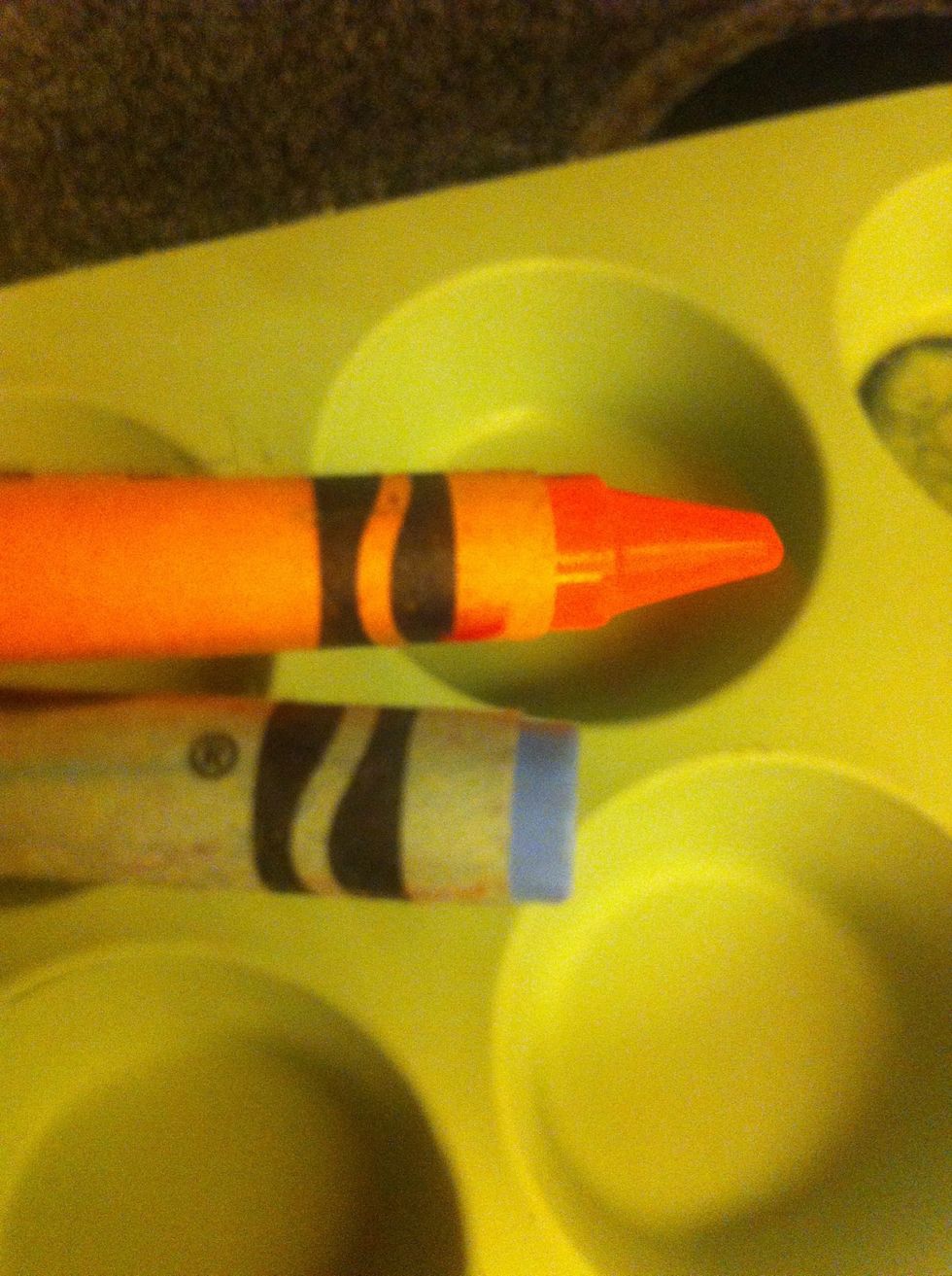 Then start putting your crayons in the cupcake paper cover.