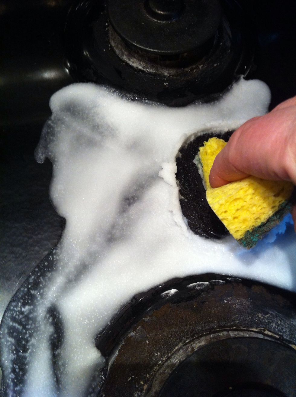 Then start to scrubbing.