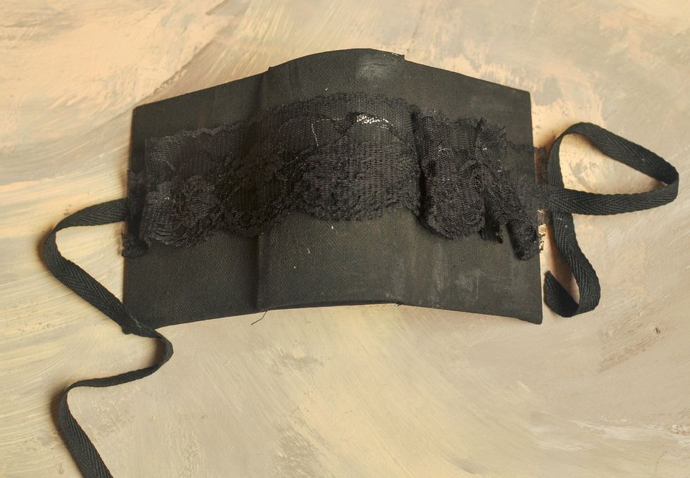 Then stick the lace