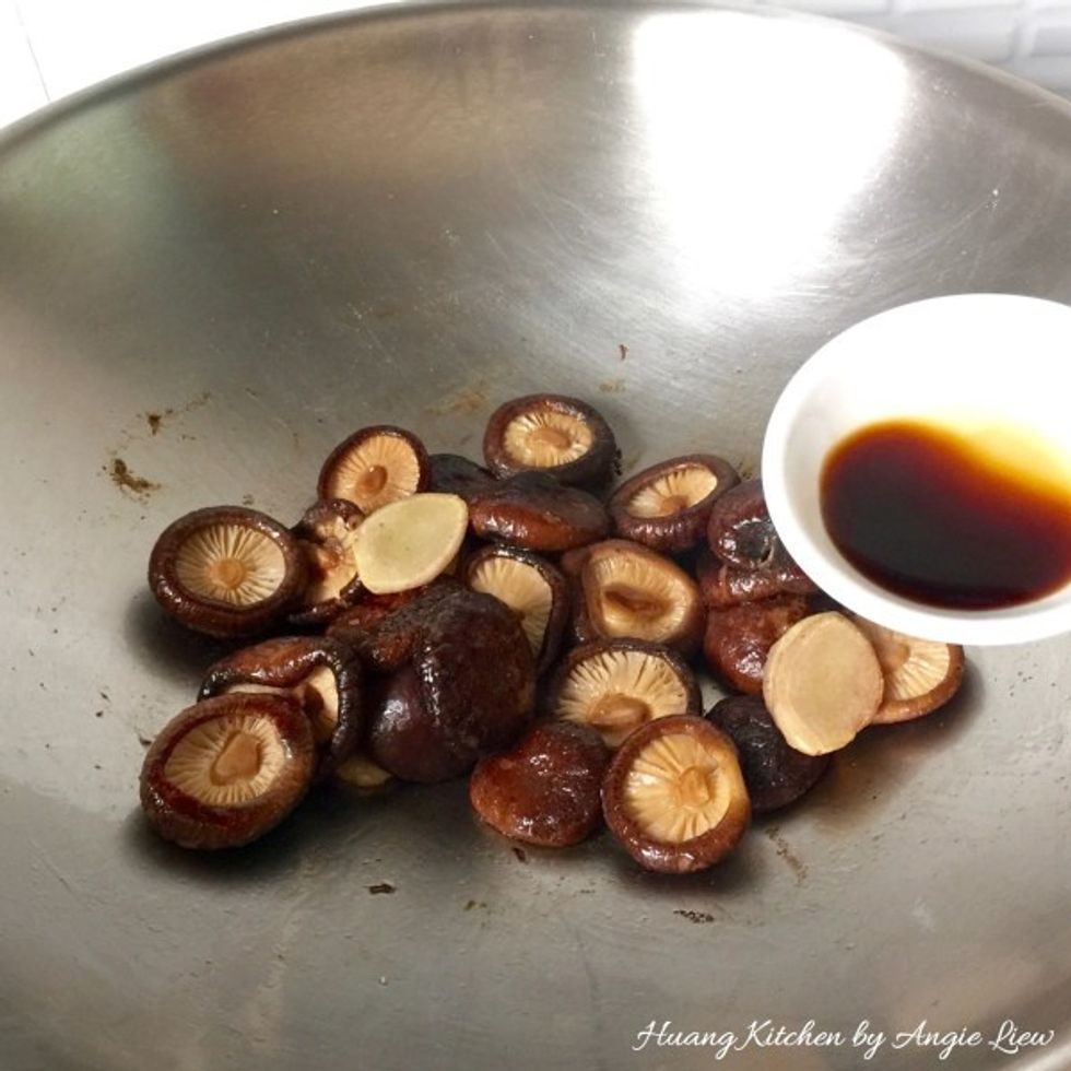 Then, stir in soy sauce.