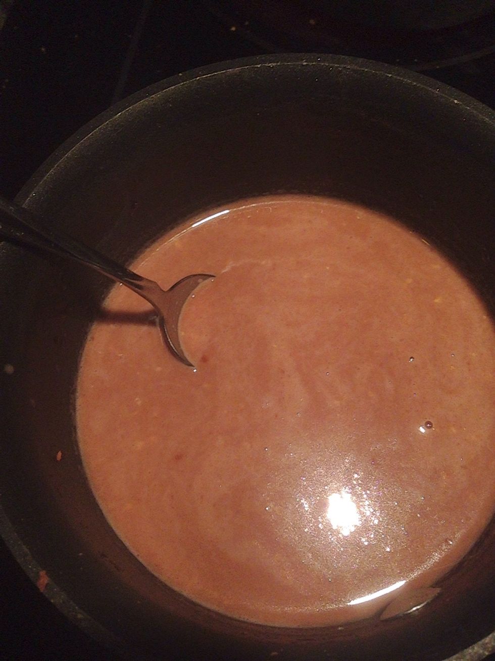 Then stir the Butterfinger hot chocolate intill you don't feel any chunks in the hot chocolate (if you like the chunks then don't turn the burner up)