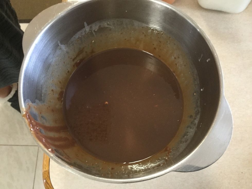 Then stir together until smooth. After that you leave it to rest while we make the waffles.