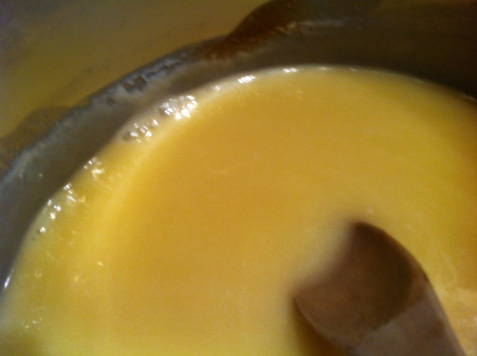 Then stir watching for bubbles. See these starting on side.