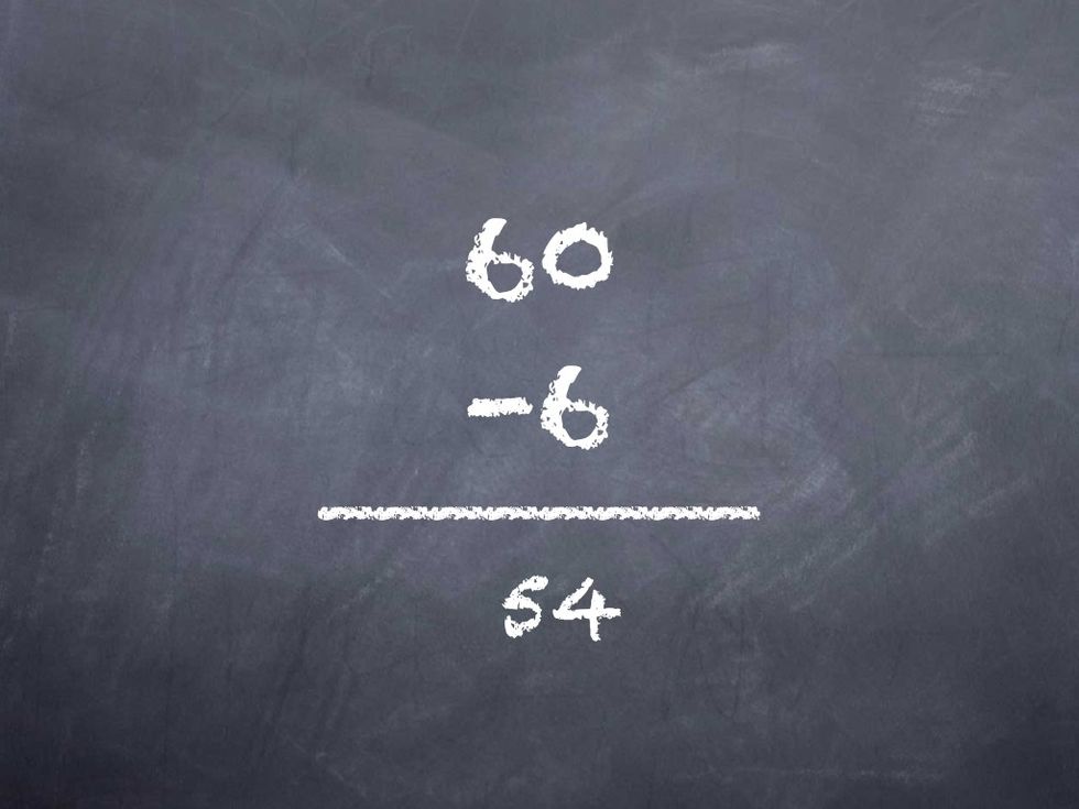 Then subtract (Do this one in your head.) 54