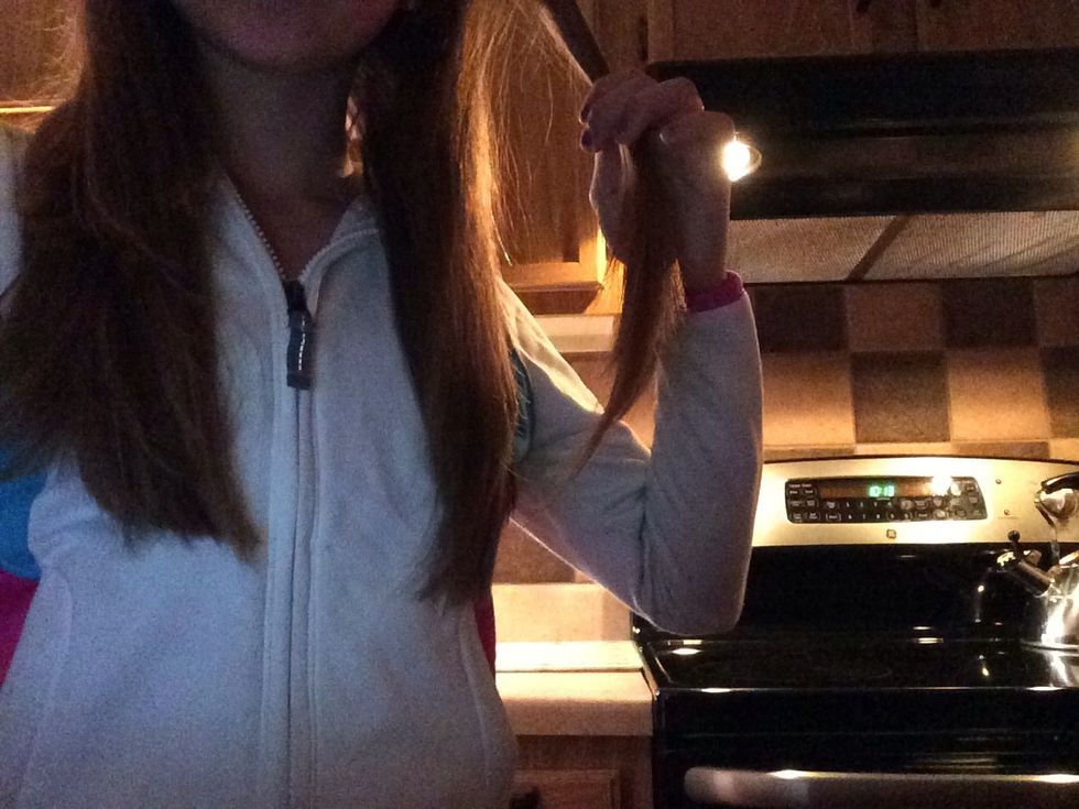 Then take a small piece of your hair\ud83d\udc87