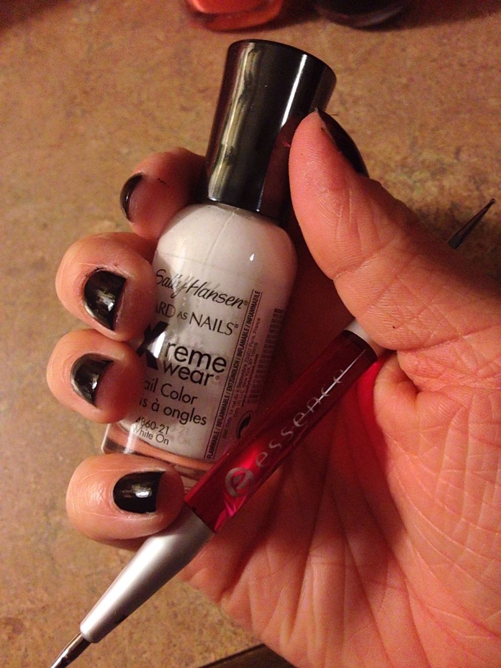 then take a white and a dotting tool