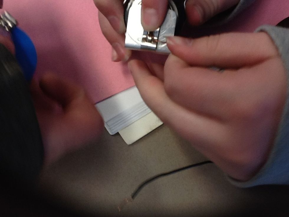 Then take another wire and connect it to the other clip on the switch...