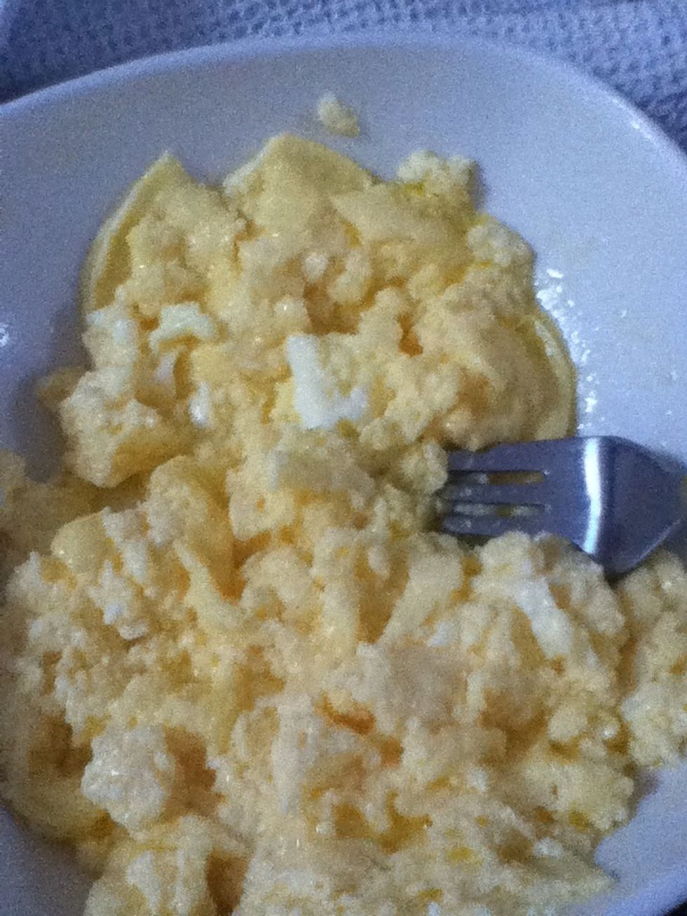 Then take it and mix again if there is still liquid put in for another 30 seconds