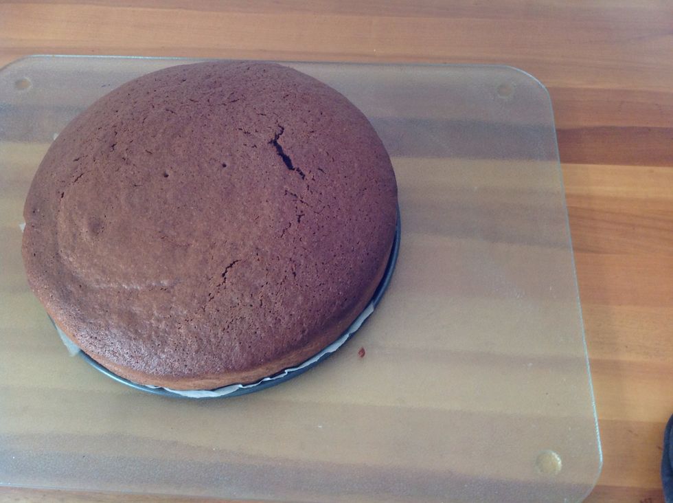 Then take it out of the cake tin and let it sit until completely cooled