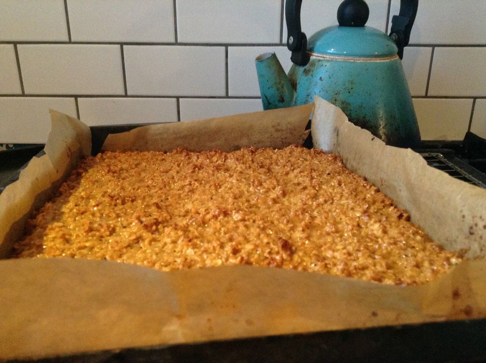 Then take it out of the oven when it's nice and golden- don't be worried if it is really squidgy, it will harden!!