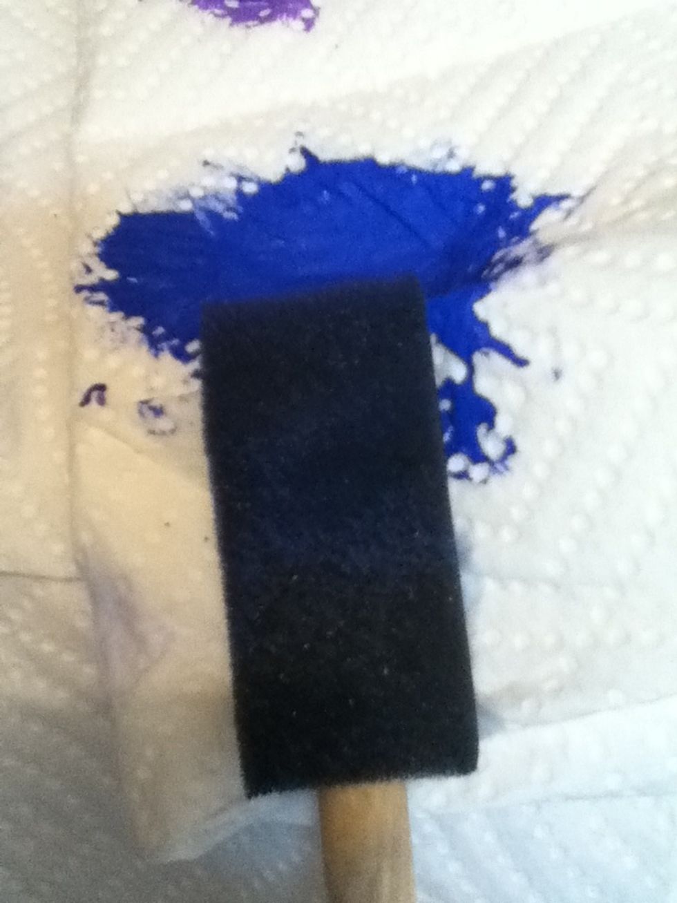 Then take one color and one sponge...and dip it in but make sure it ISN'T GOBBY!!