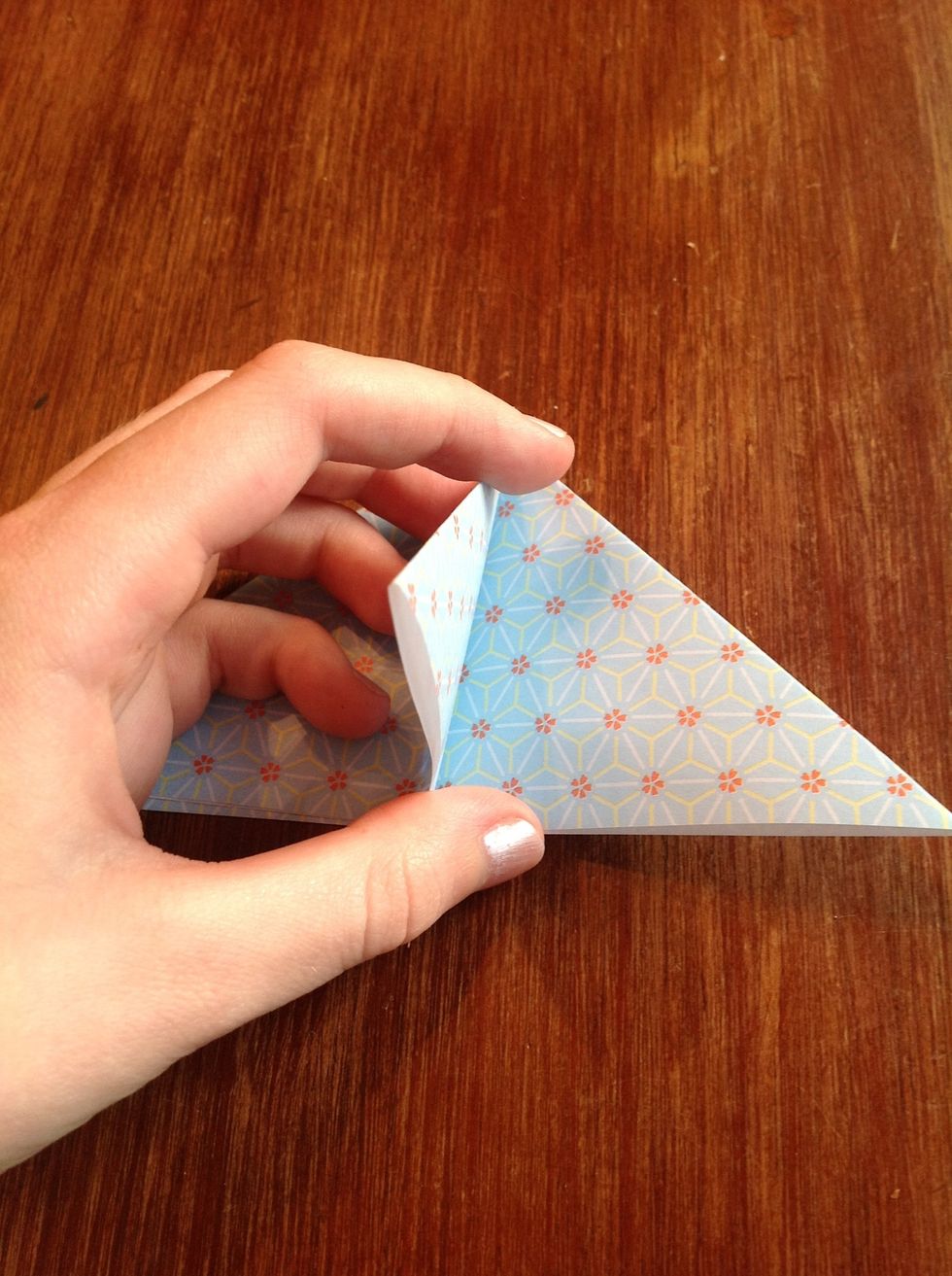 Then take one of the corners