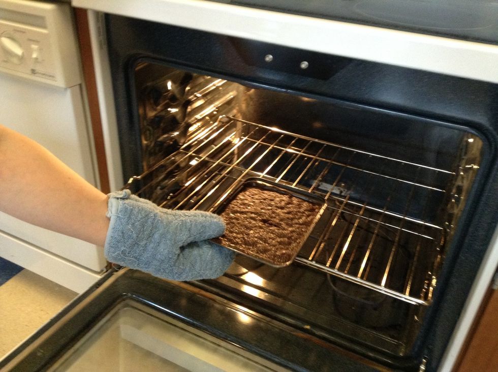 Then, take out oven.