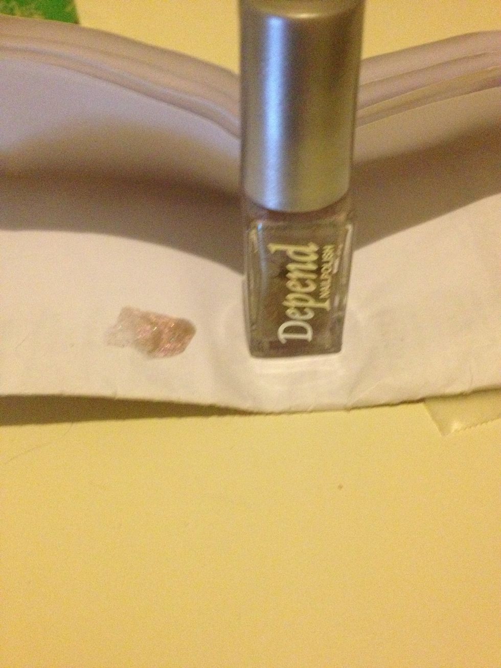 Then take some polish out on a paper. Mine is from depend.