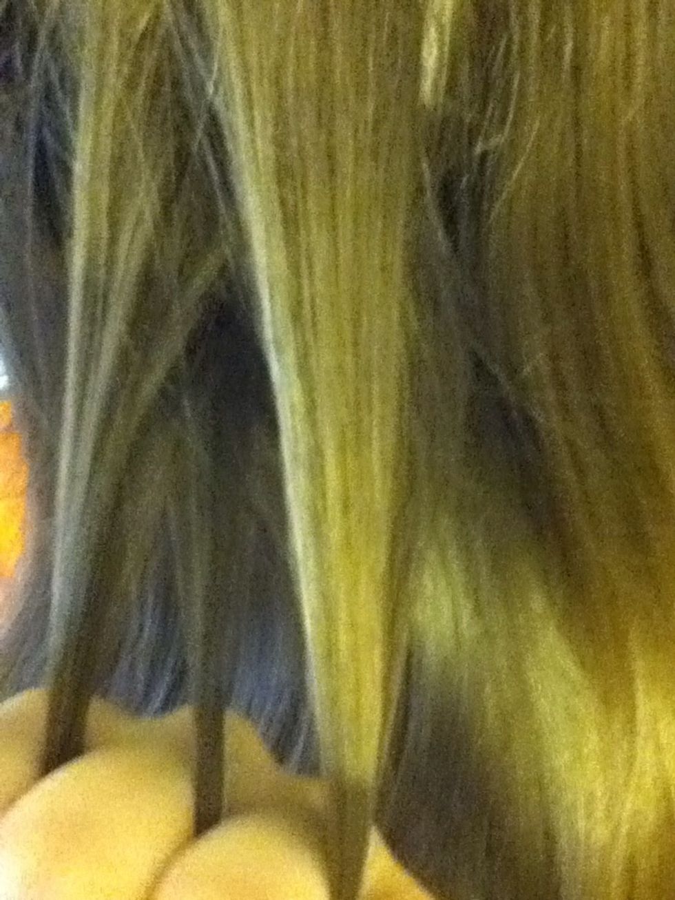 Then, take the first piece(beginning piece to the left) and pull it under the piece that's in the middle. Making it the new middle piece.