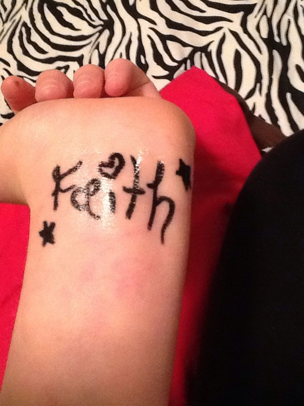 Then take the hairspray and spray on it makes sure you don't use watery hairsprey make sure its the fast dry one