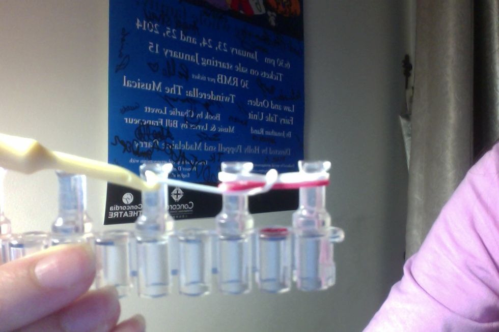 Then take the other bottom band.