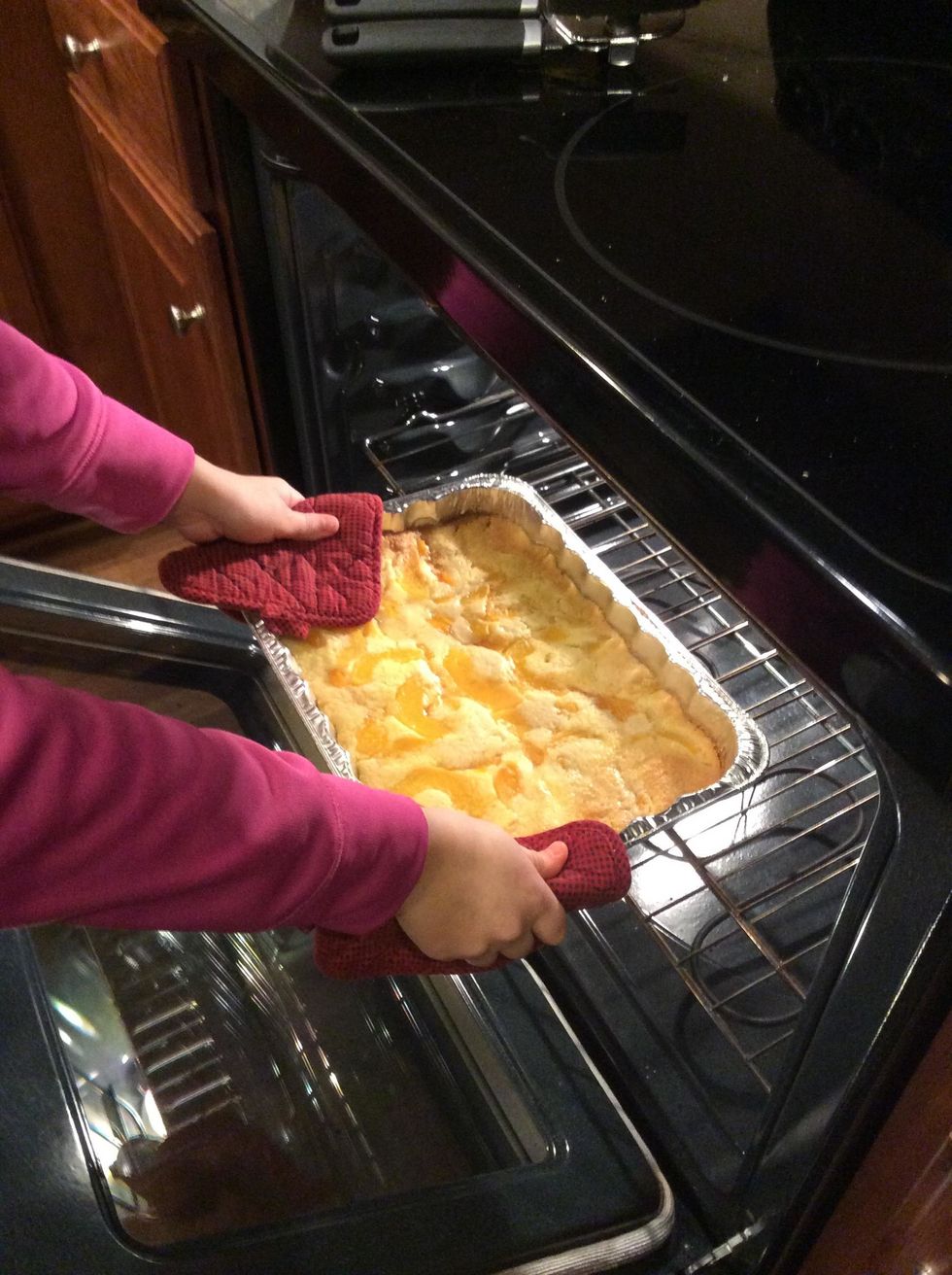 then take the pan out of oven