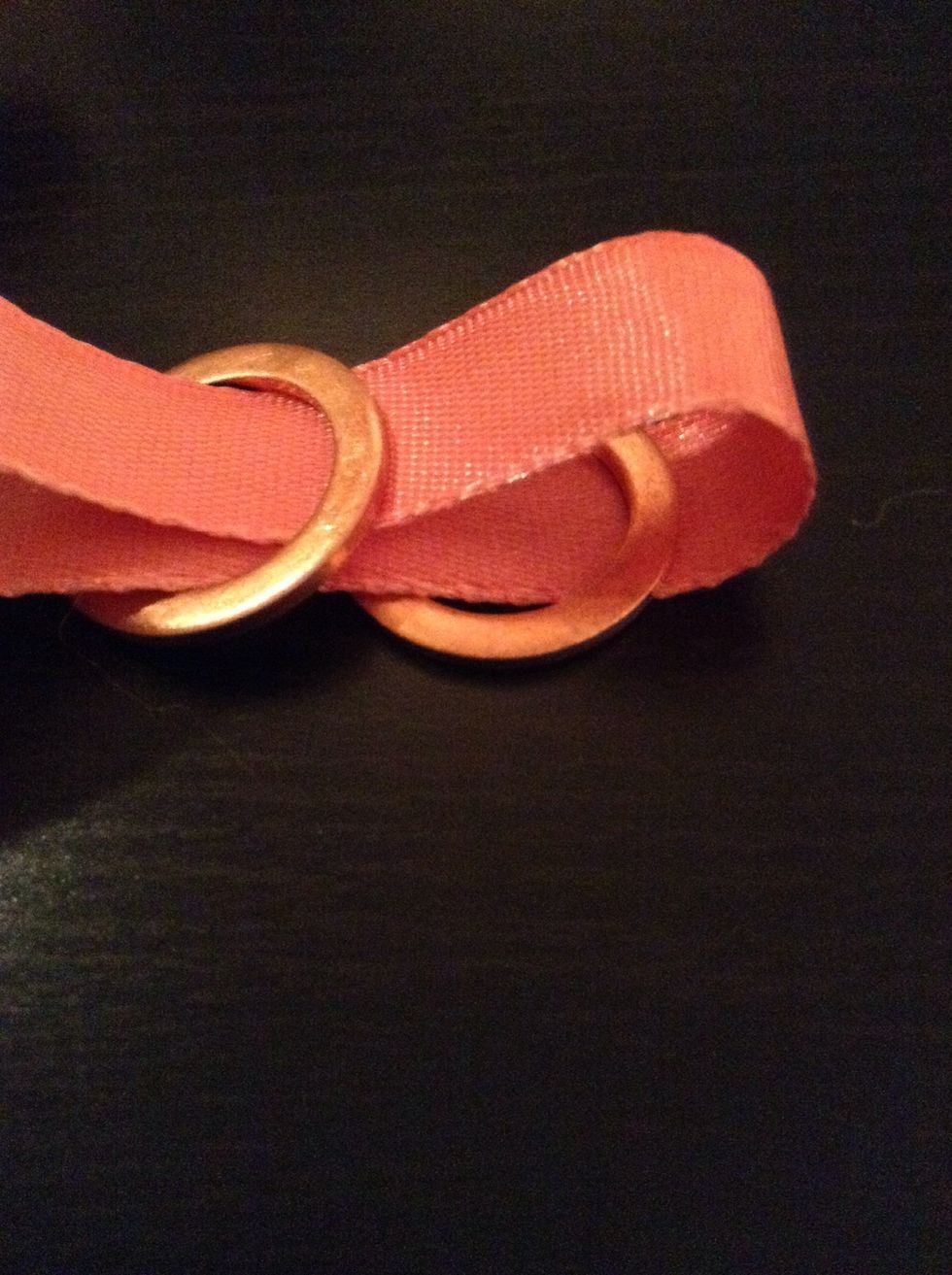 Then take the ribbon and pull it through the 1st washer again.