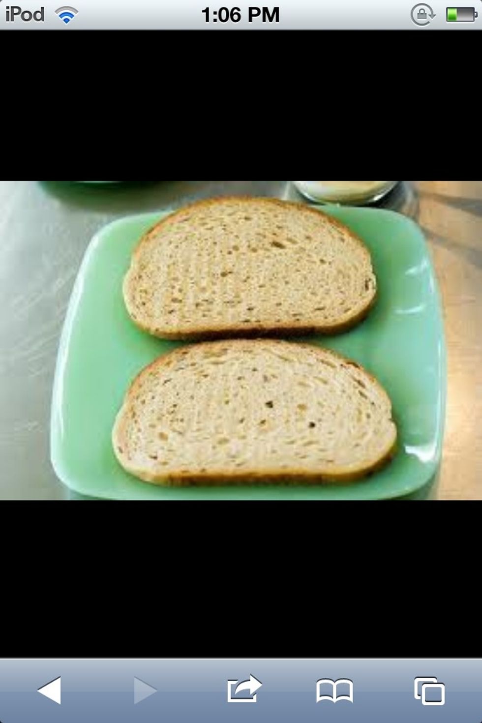 Then, take your bread and lay it like this on the plate.