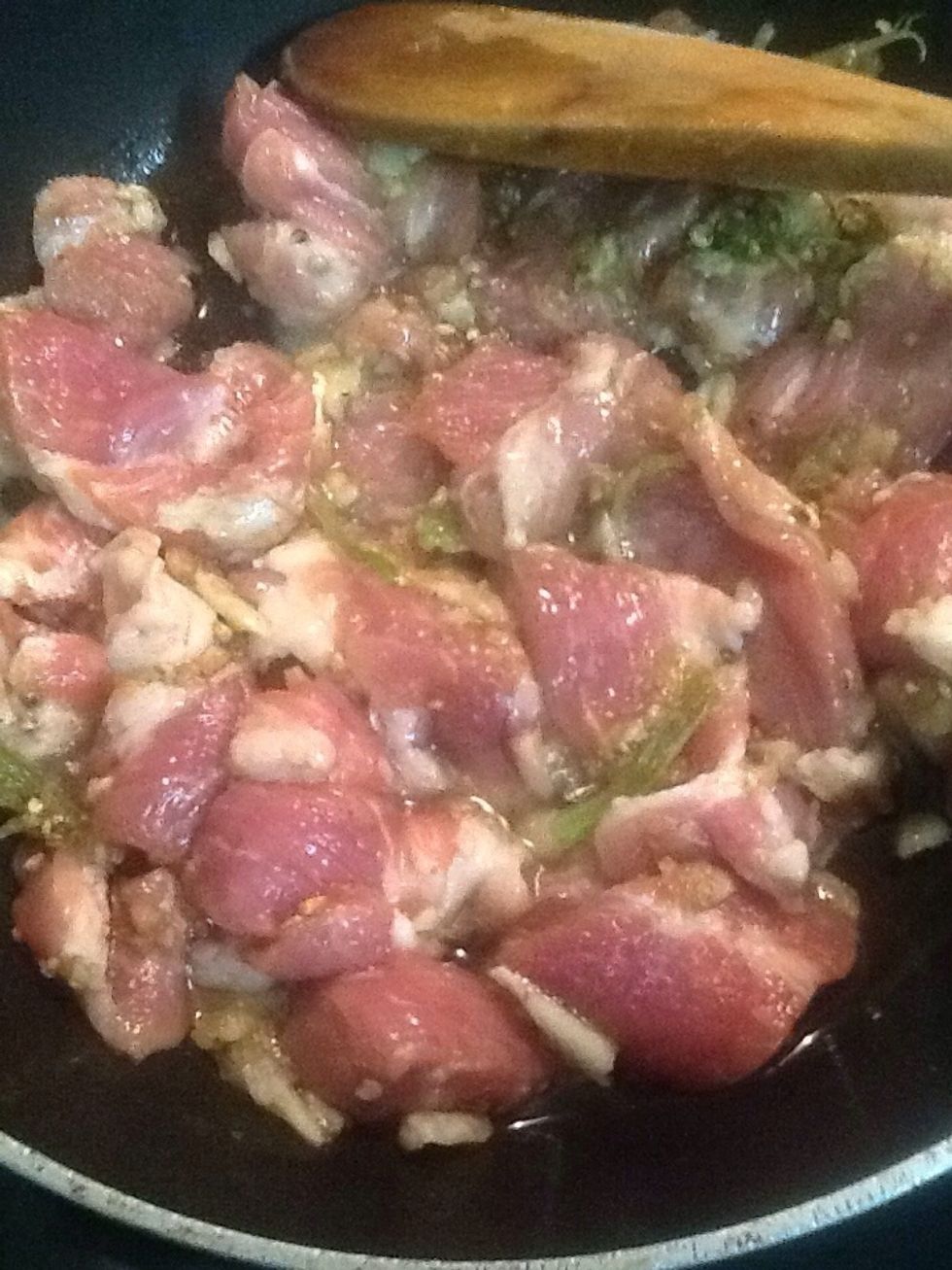 Then take your pork stir fried together