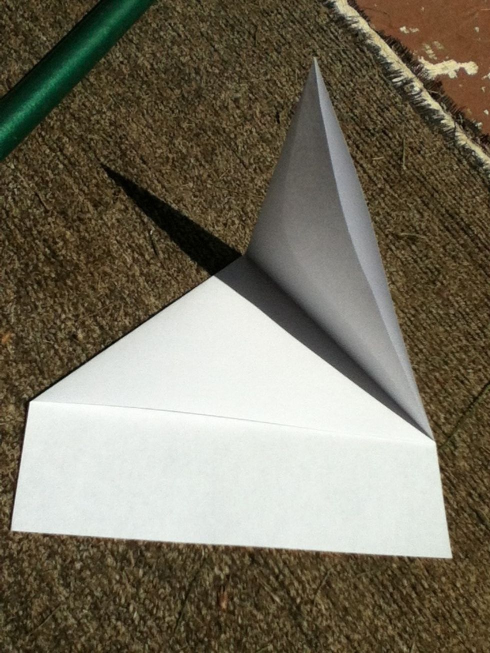 Then, take your top corner and bring it down to the line created by your first fold.