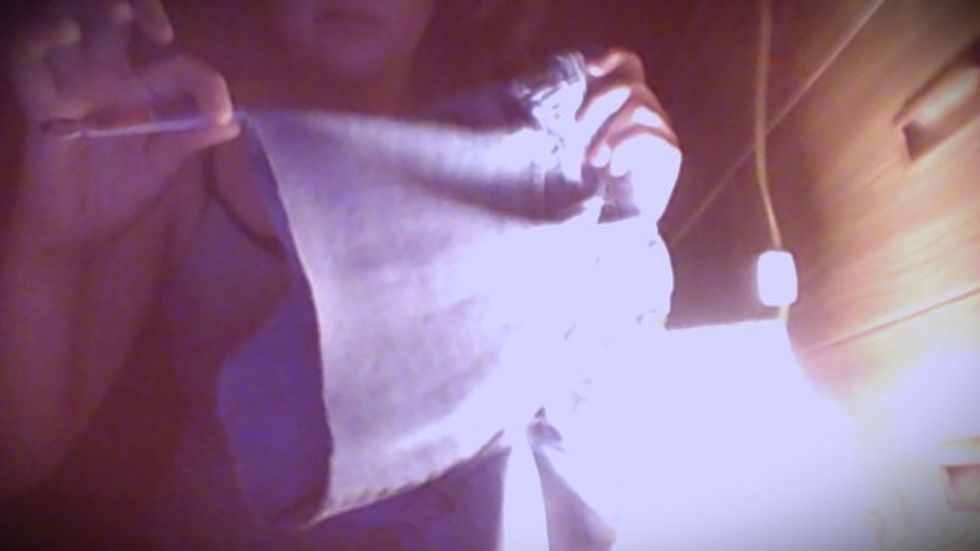 then take your twesers and start to pull on the ends of your shorts