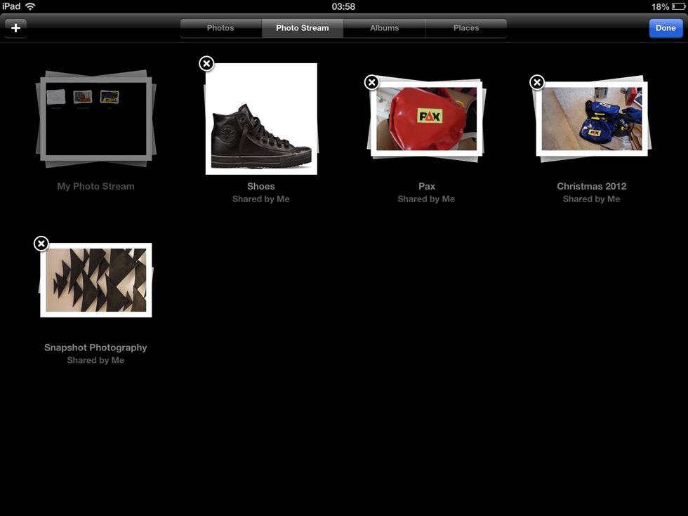Then tap edit and tap on the album you want to see info about