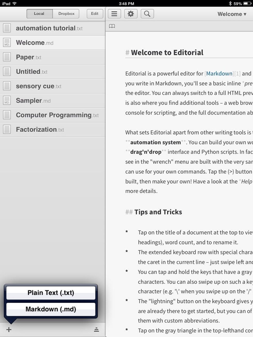 then tap "Plain text."