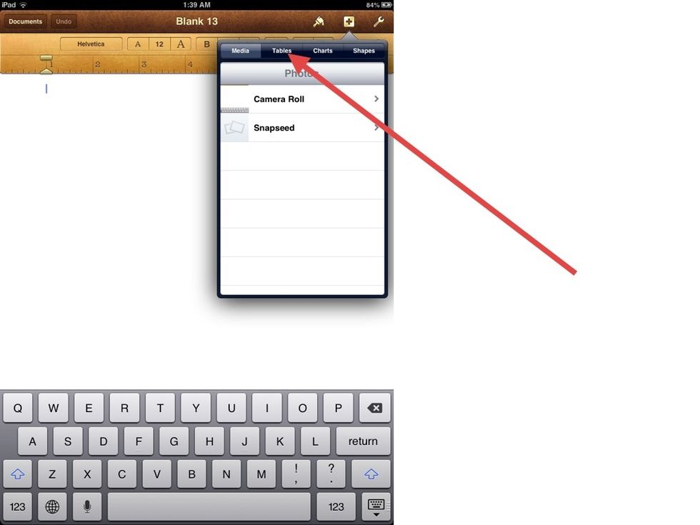 Then tap TABLES.