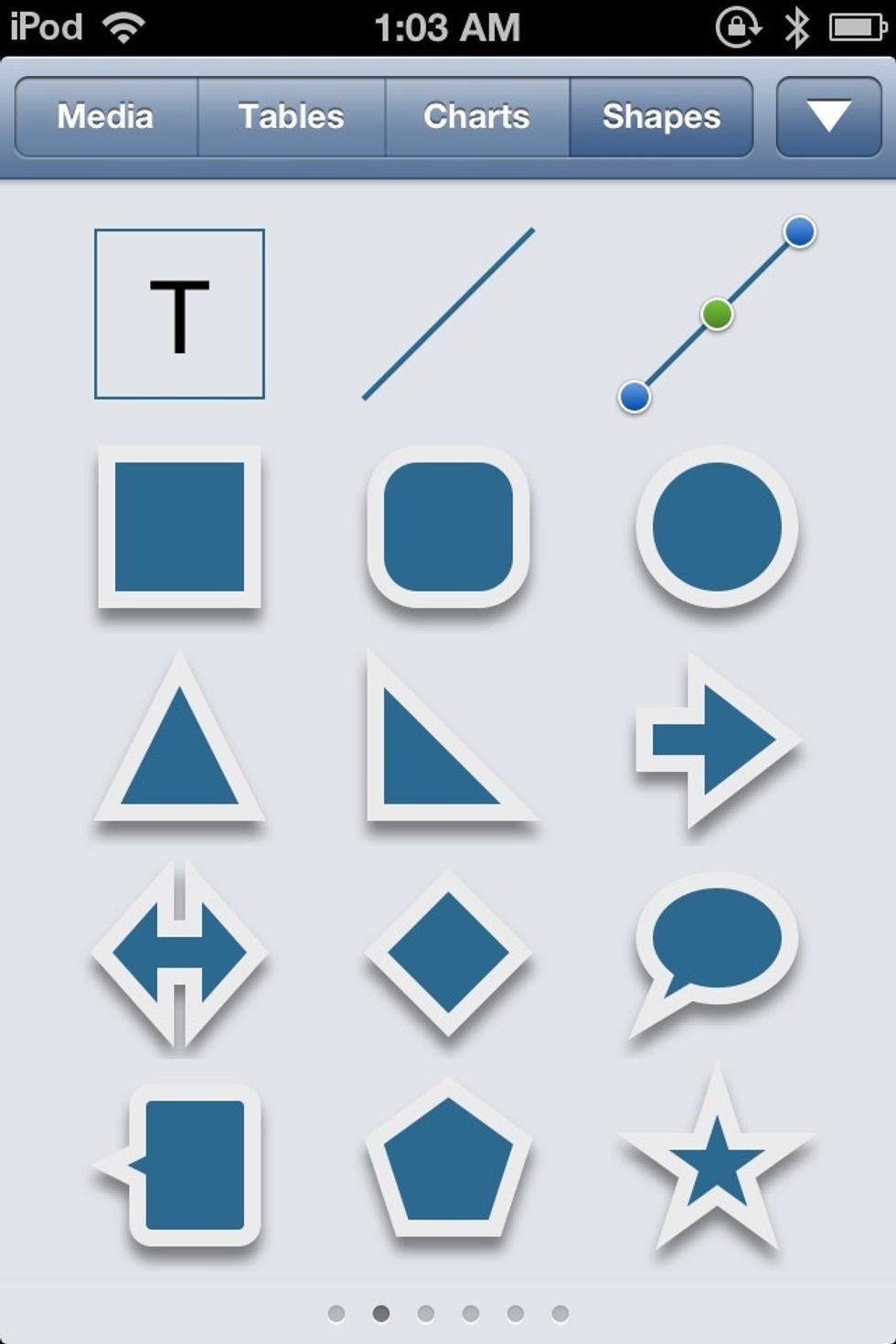 Then Tap the BROWN + again, go to the SHAPES tab and get a TEXT SHAPE for your title.