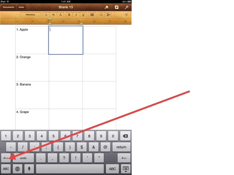 Then tap (#+=)