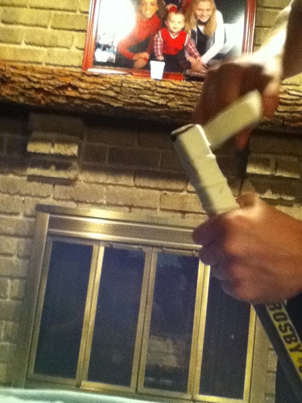 Then tape the knob on the top of the stick