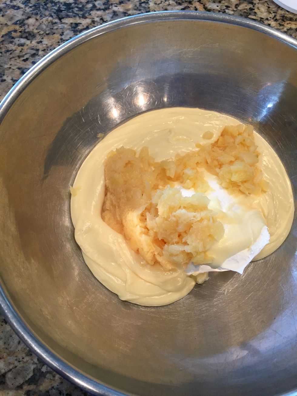 Then the drained pineapple