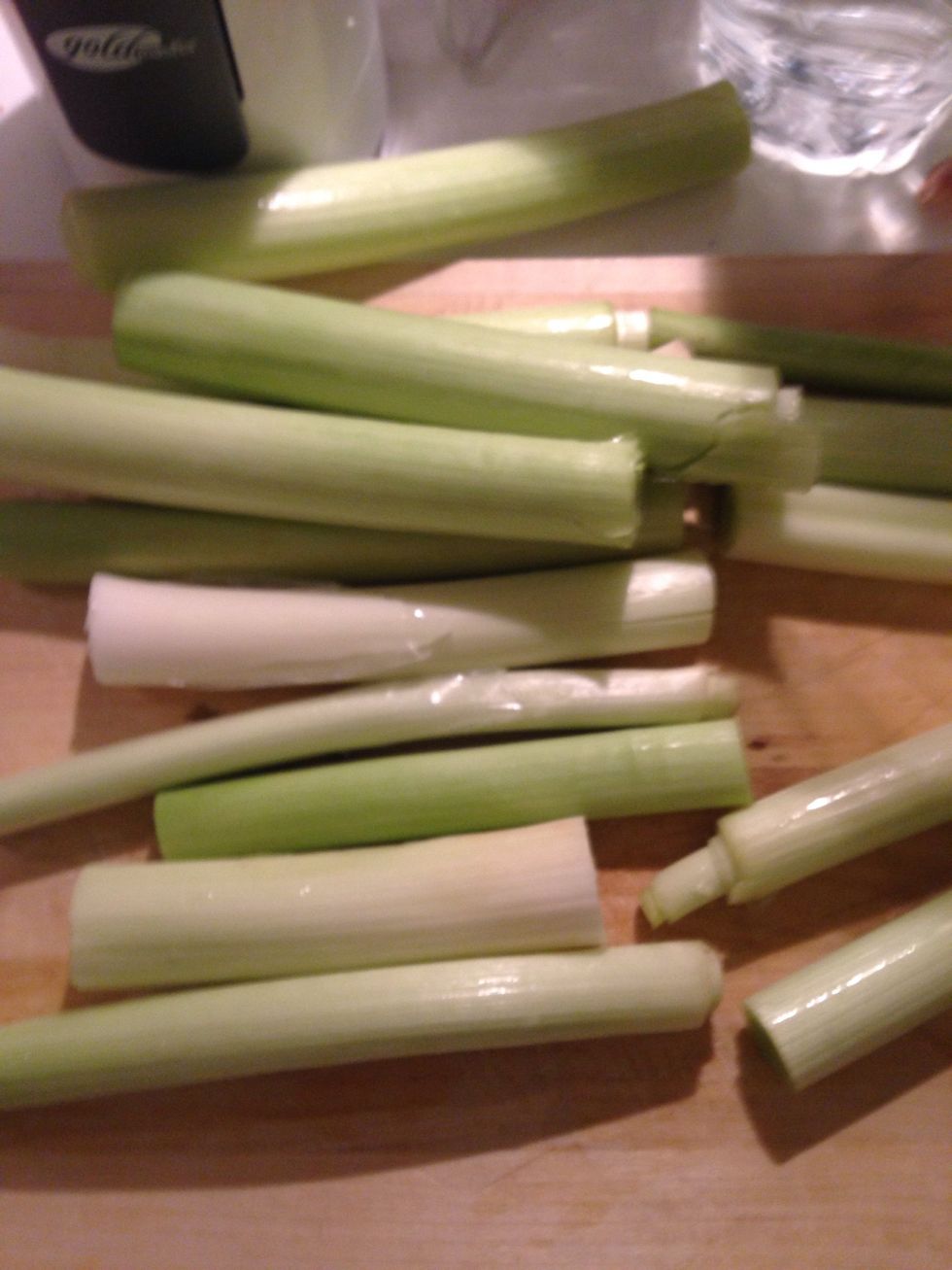 Then the leeks.. We are gonna cut them like...