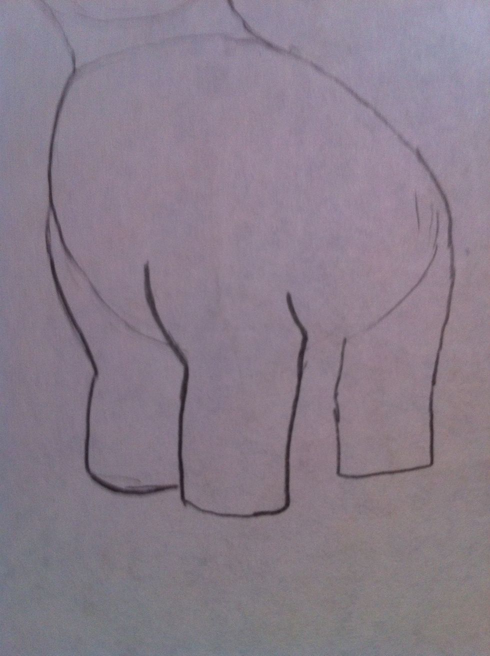 Then the legs, in the back make it a little shorter to make it look like the back leg!