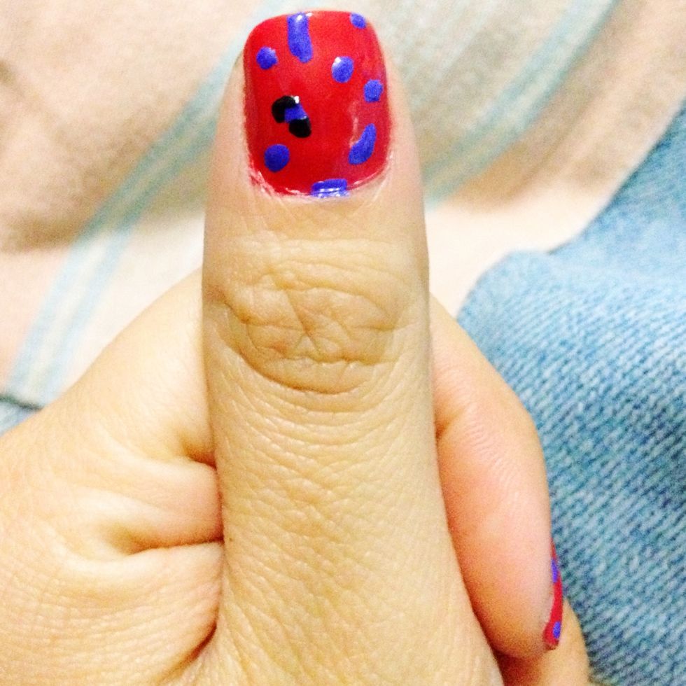 then the other side of the dot. and there is your complete spot.