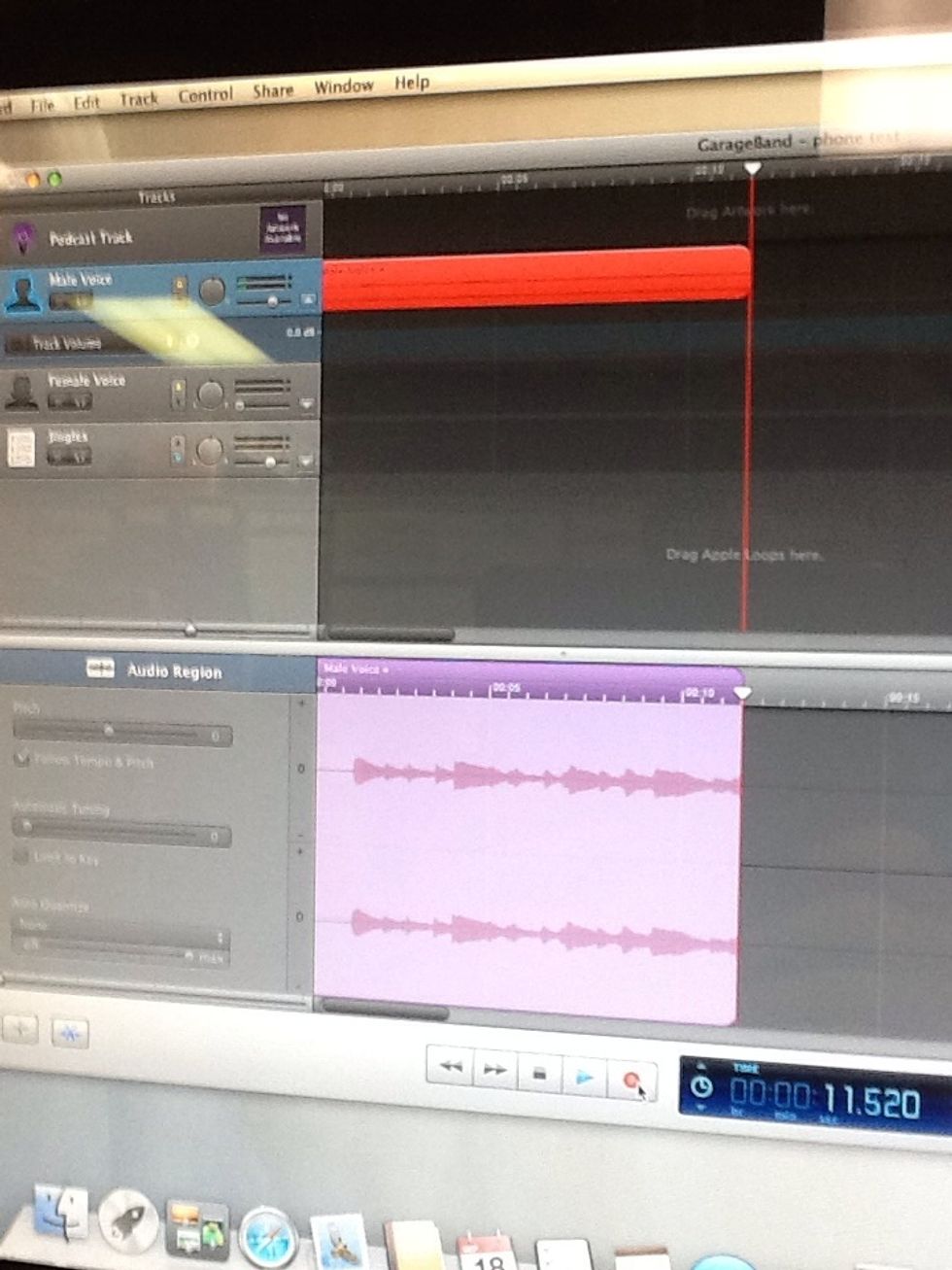 Then the song will begin to record. When you wish to stop just press the record button or hit the space bar