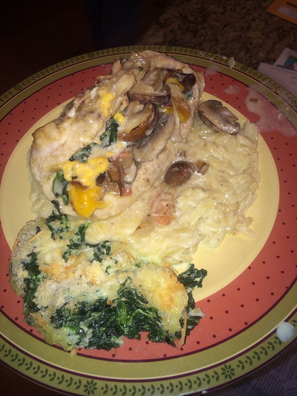 Then the spinach Maria on the side