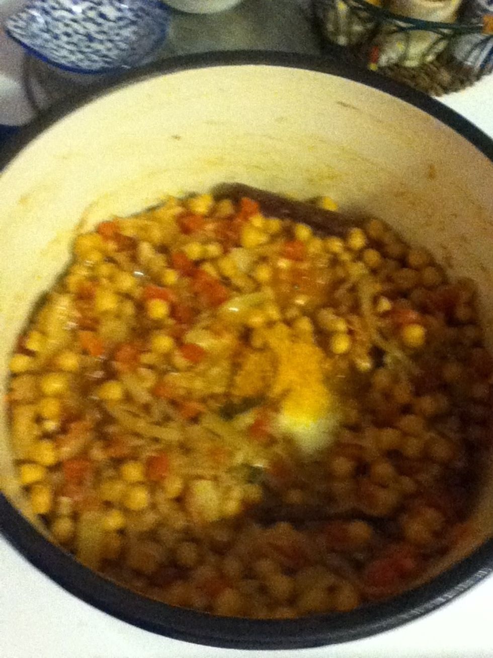 Then the turmeric and salt...