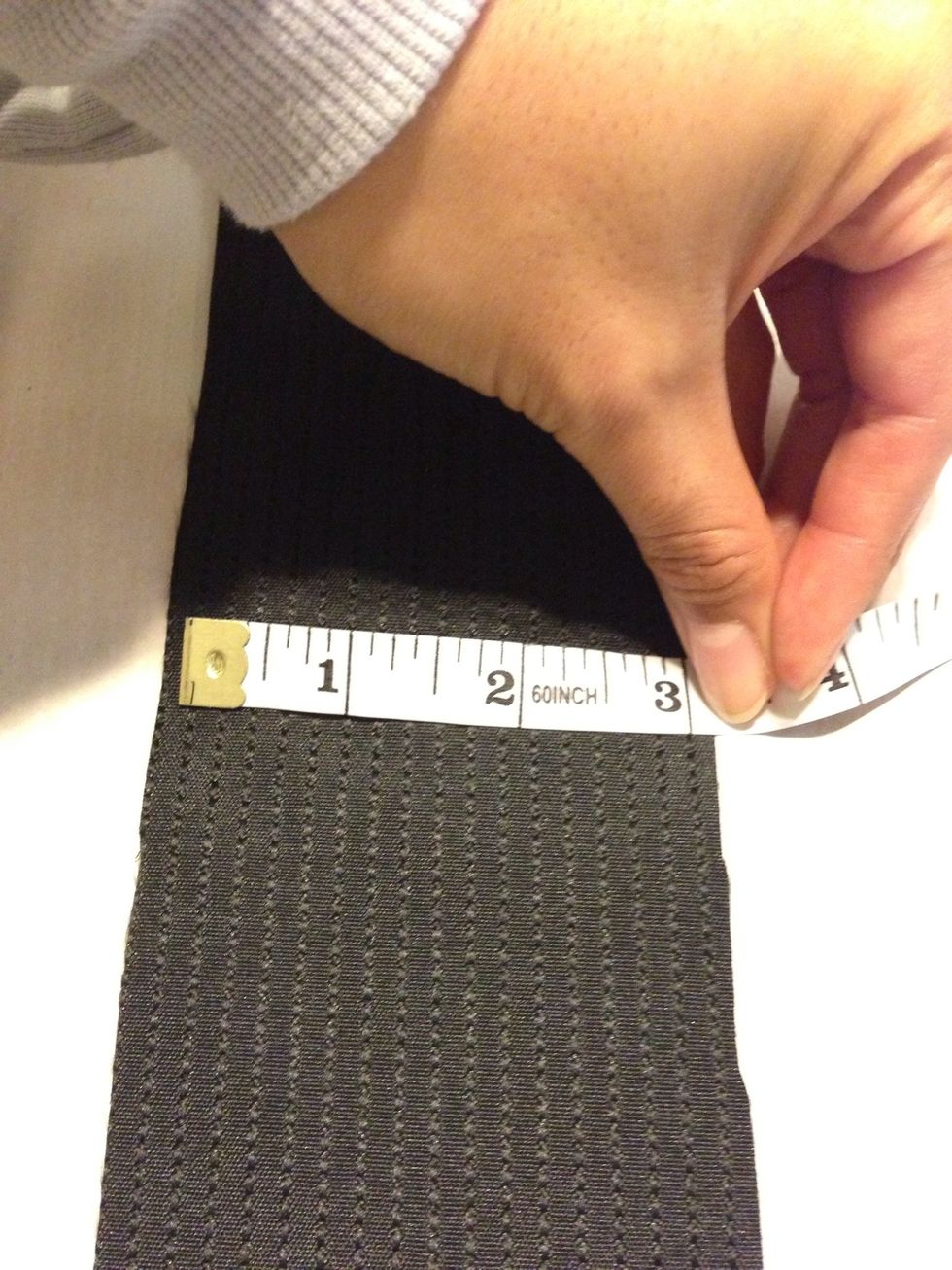 Then the width i measure around 3 in - ur going to make four of these pieces from ur black fabric. 3x23 2 each - only 2 because ur going to save time and fold it over and sew.
