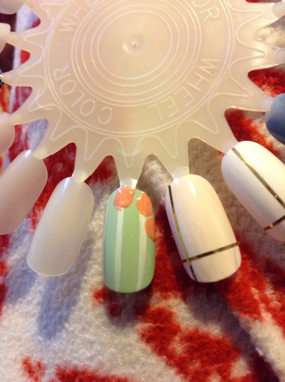 Then three pink circles to the top