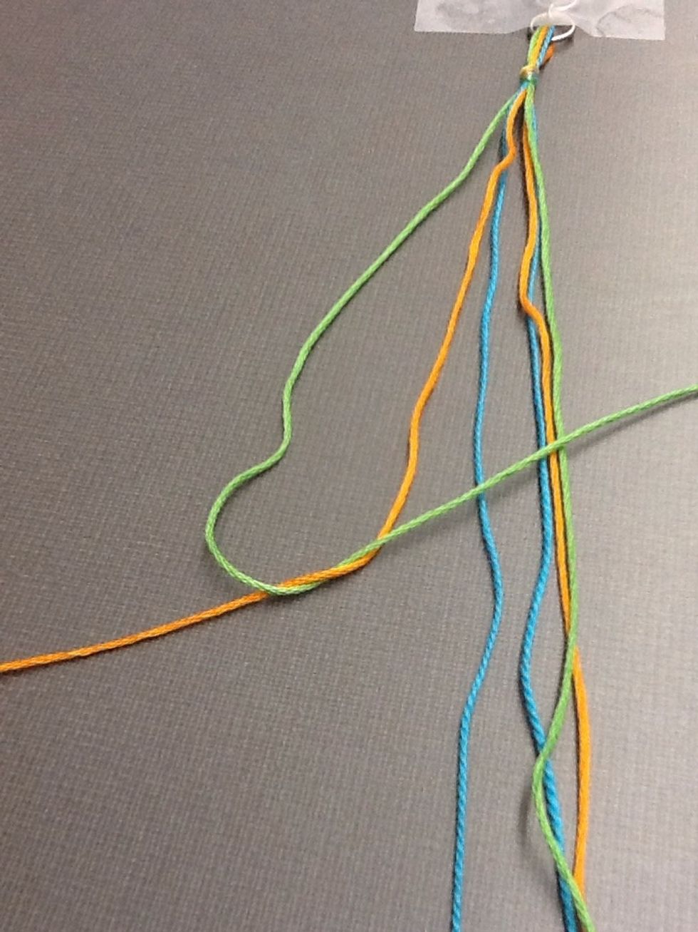 Then tie a knot and pull the string up