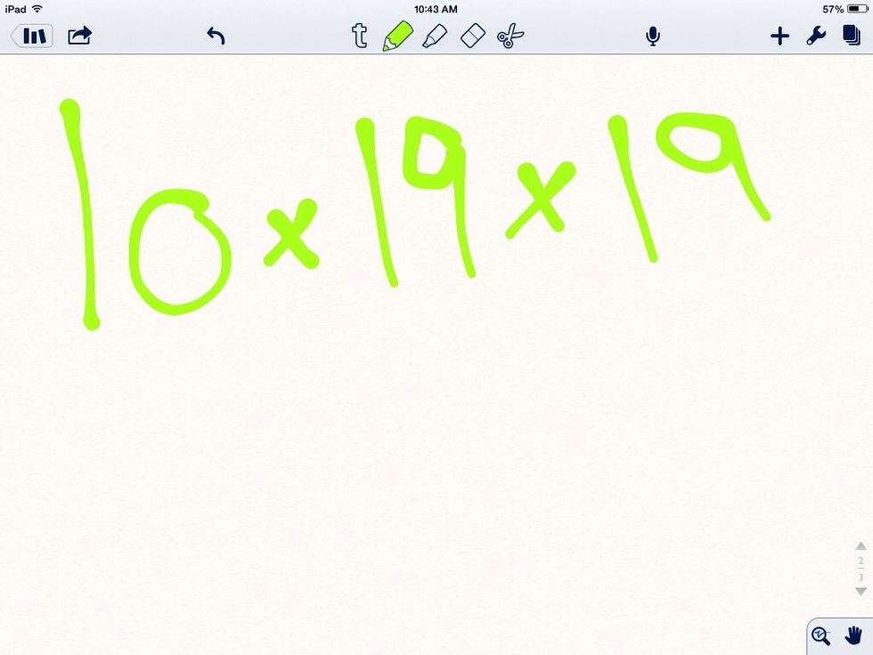 Then times the length , height and depth witch equals 3,610