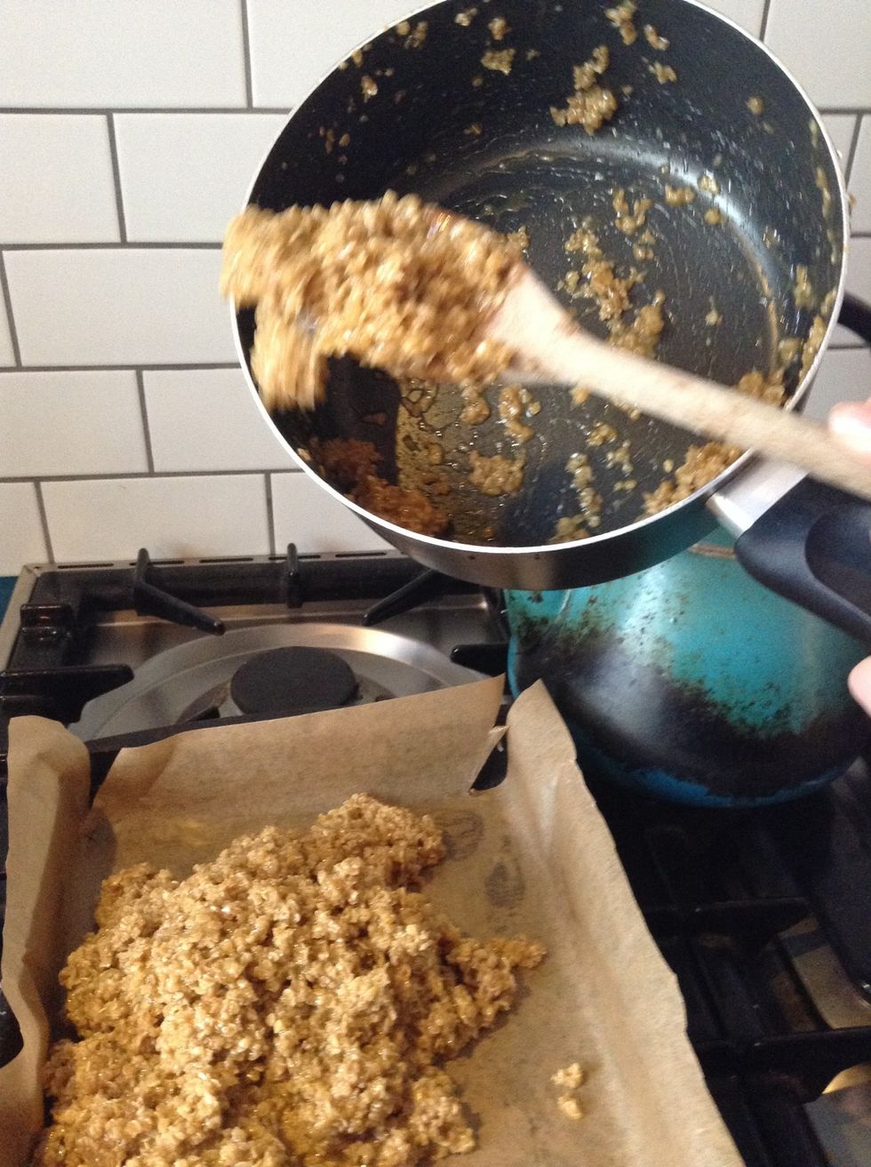 Then tip it into the tray