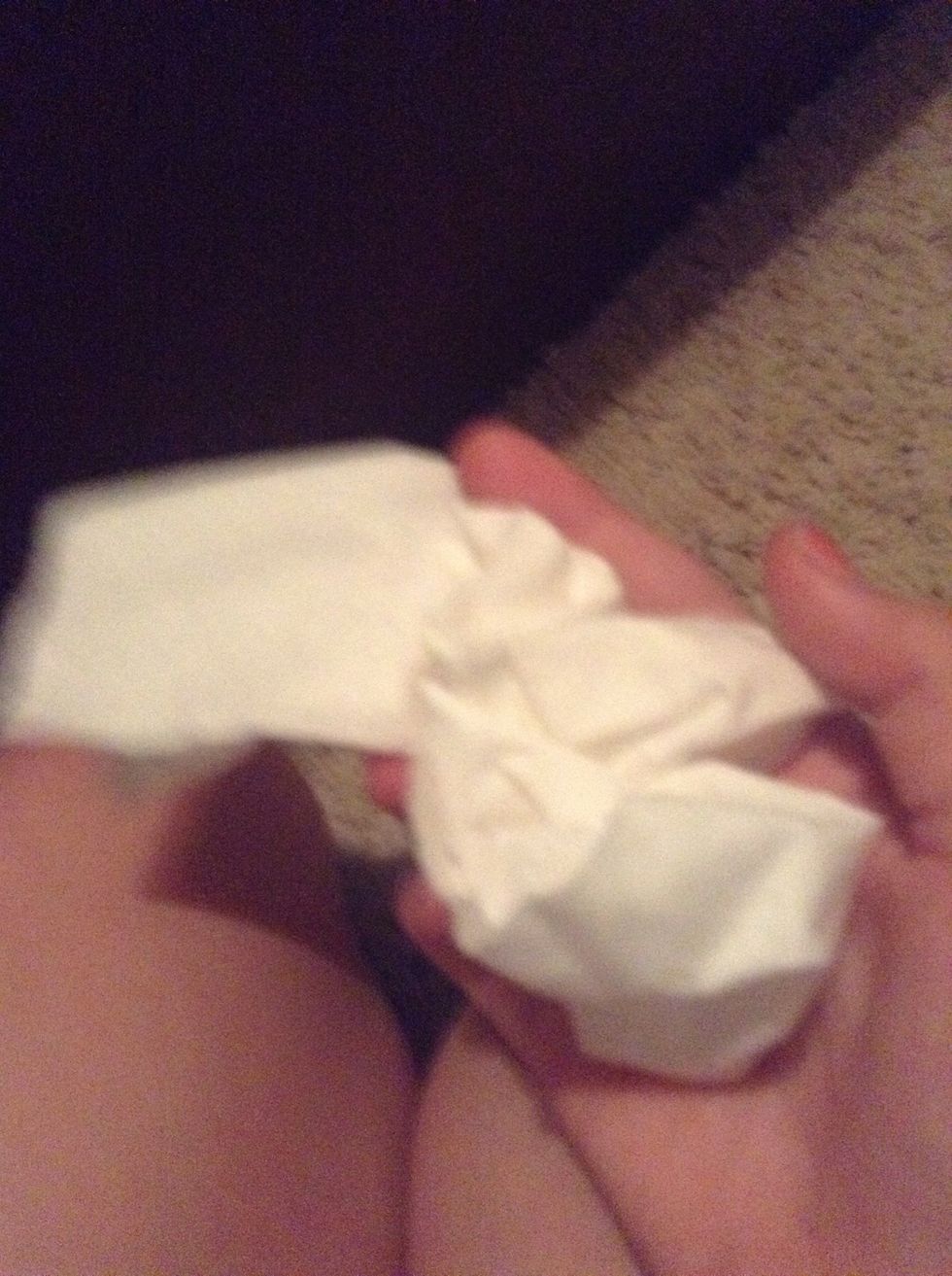 Then tissue I used toilet paper