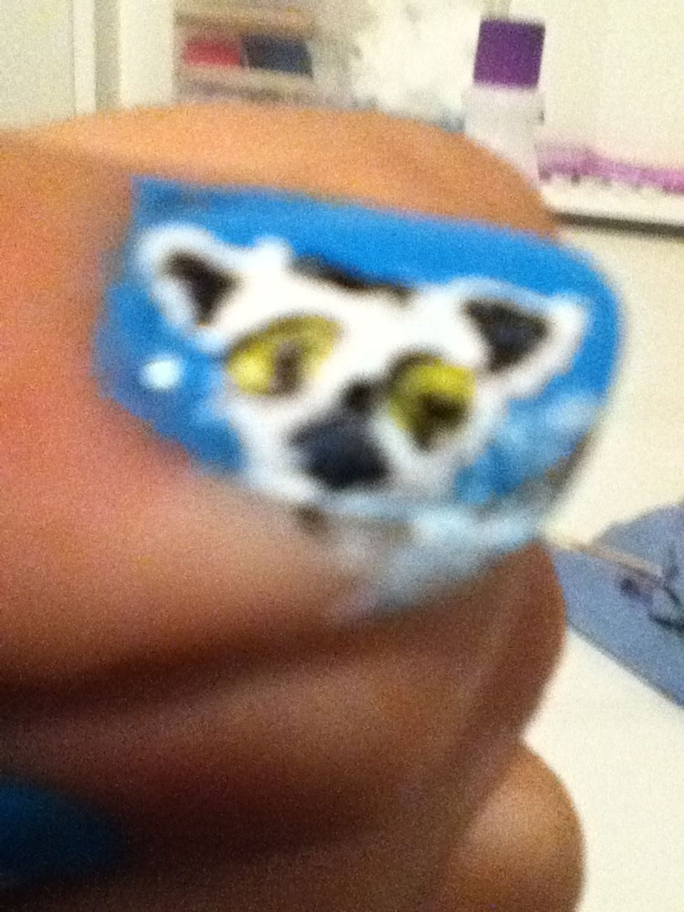 Then to finish up the eyes dot on a smaller black spot